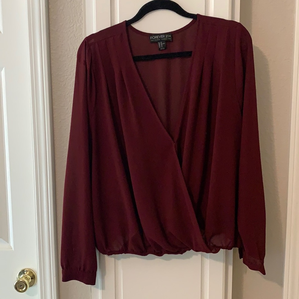 Long sleeve sheer blouse